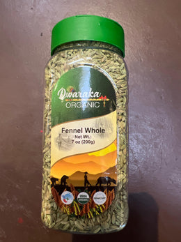Dwarka Organic Fennel Whole 7 Oz
