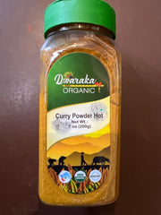 Dwarka Organic Curry Powder Hot Jar 7 Oz