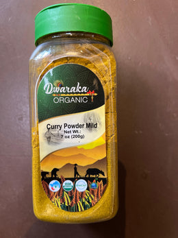 Dwarka Organic Curry Powder Mild Jar 7 Oz