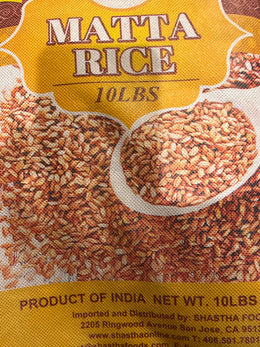 Shastha Food Matta Rice 10 Lb